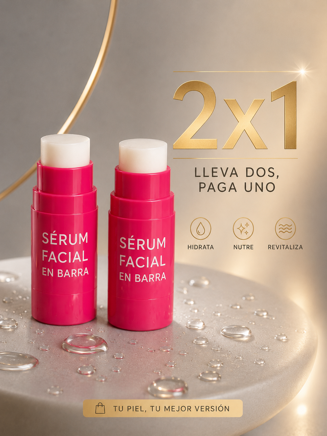 Sérum Facial en Barra Hidratante — Hidratación Profunda al Instante