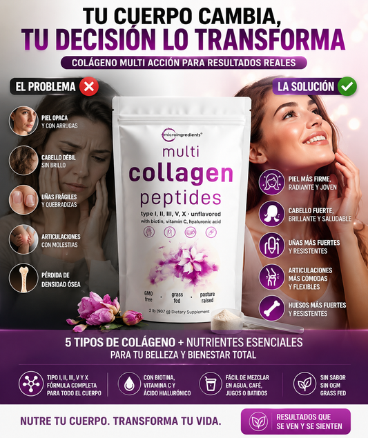 ¿Piel opaca, uñas débiles o articulaciones cansadas? Nutre tu cuerpo desde adentro con Multi Collagen Peptides