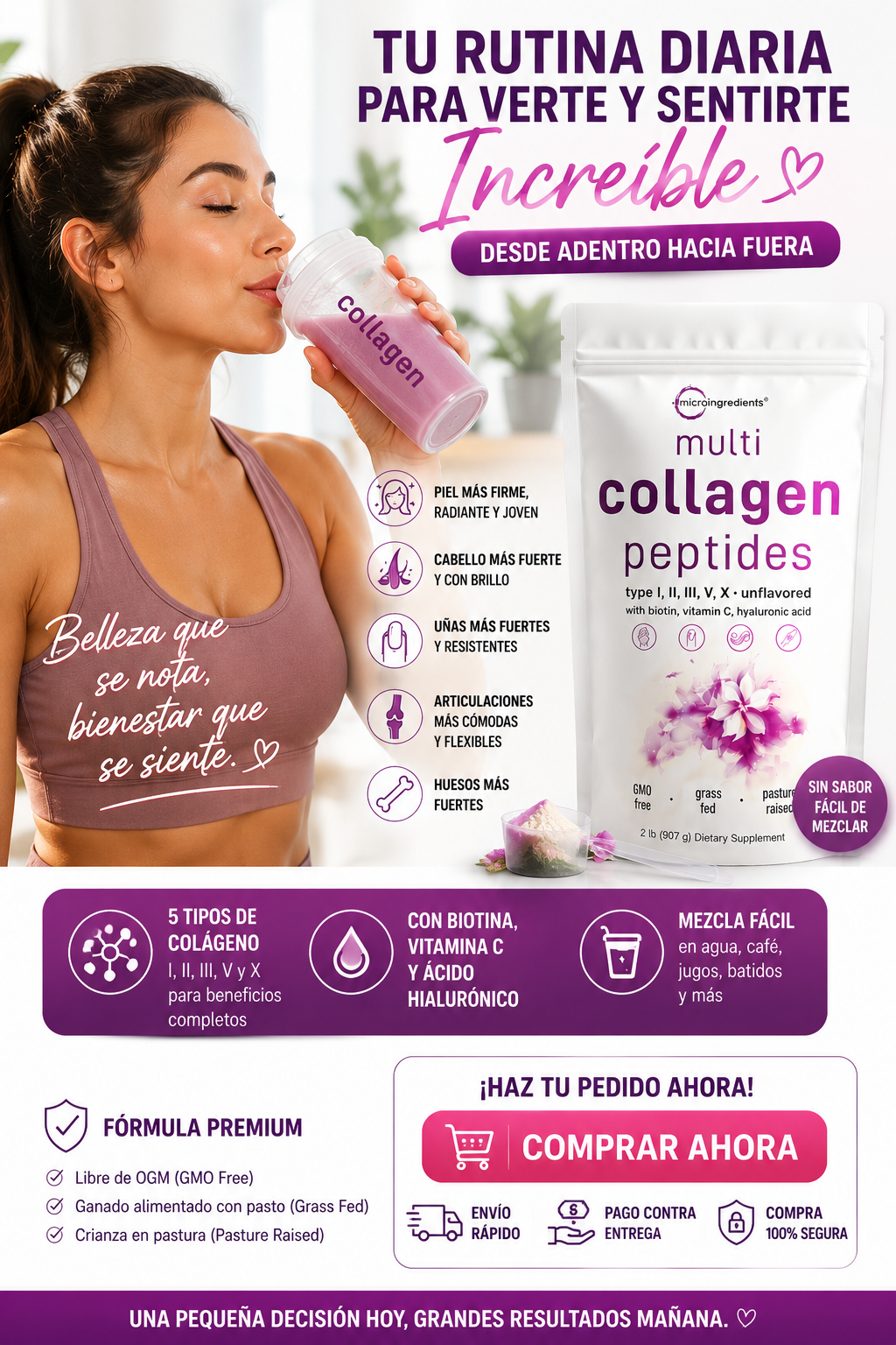 ¿Piel opaca, uñas débiles o articulaciones cansadas? Nutre tu cuerpo desde adentro con Multi Collagen Peptides